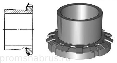 Закрепительные втулки в сборе с гайкой и стопорной шайбой